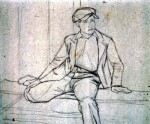 Disegni di Brancaleone Cugusi da Romana: Ragazzo seduto con berretto